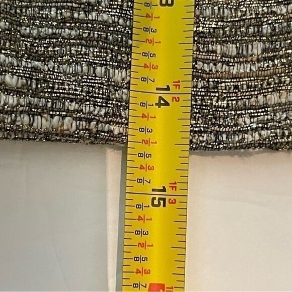 Zara White Black & Metallic Gold Tweed Disco Diva Mini Skirt Size M - Picture 9 of 9